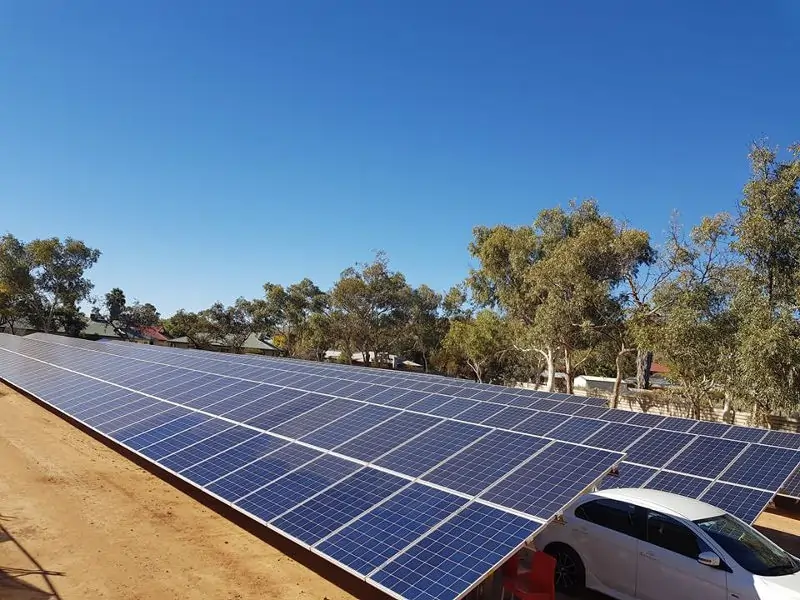 Ground-mounted solar panels are commonly used in remote and rural off grid setups.