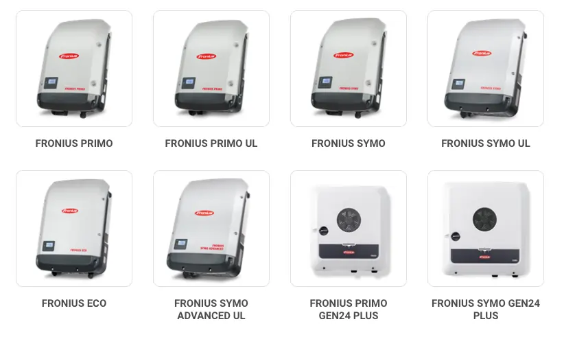 Screenshot of Fronius 2023 inverters.