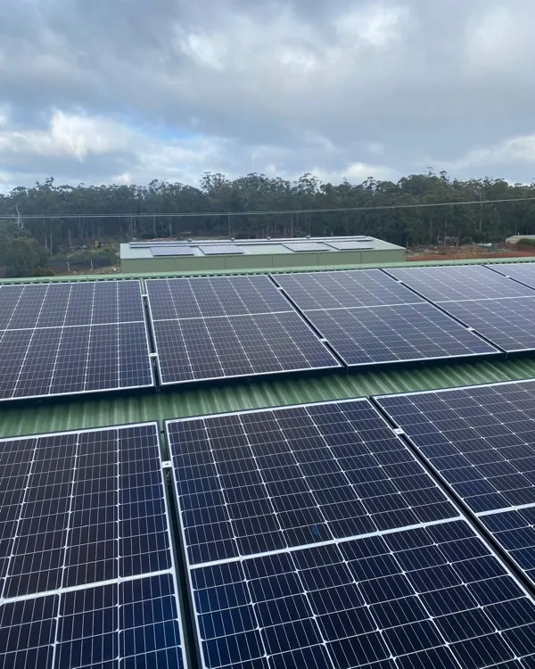 Commercial solar project completed in Tasmania.