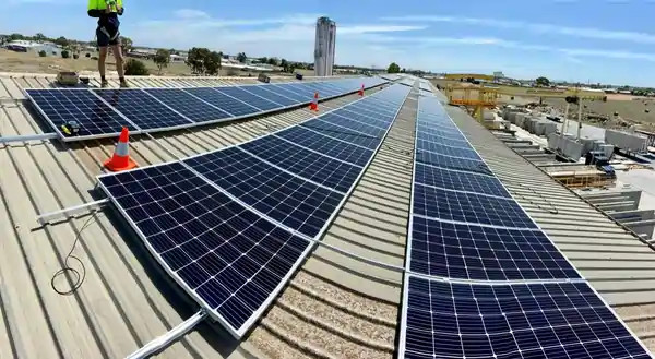 Large scale solar installation in Shepparton Terrazzo by Byers Electrical.