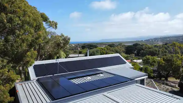 Solar panel installation by EVO Solar at Aireys Inlet in Victoria.