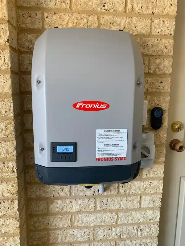 Fronius solar inverter installation by Fritts Solar of Perth.