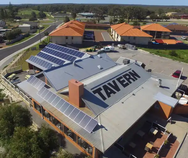 A 30kW solar power system at Cervantes Tavern WA installed by Geraldton Solar Force.