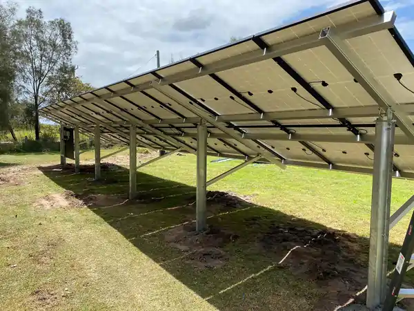 Ground mounted solar power system installed by Green Coast Solar and Electrical of Gold Coast.