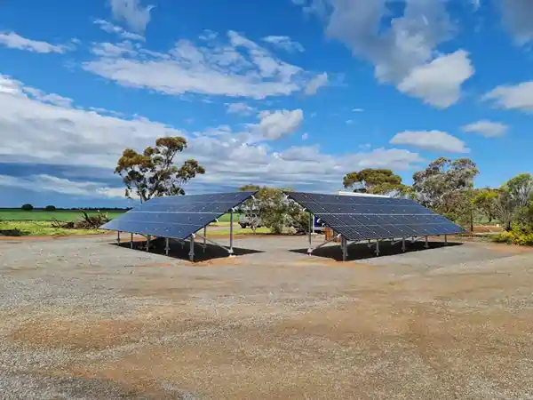 Ground mount solar panel installation by Jarrod Arentz Electrical.