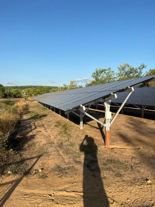 Nice and neat 80kW ground mount solar panel system in Litchfield Safari Camp by Northern Renewable Group.