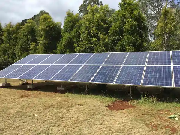 Ground mount solar panel installation by SPS Energy of Eumundi, Queensland.