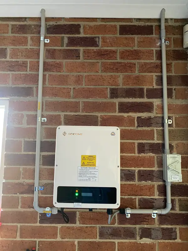 Solar inverter mounted on a wall by Shining Solar Energy.