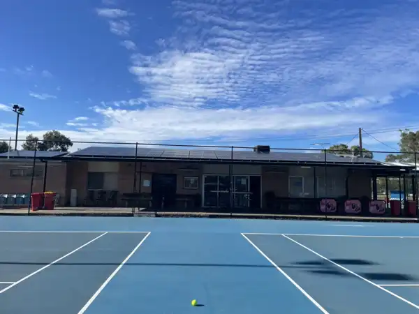 Solar panel installation by Adelaide Solar Systems at the The Seaside Tennis Club in Henley Beach, South Australia.