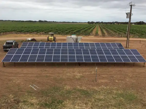 Ground mount solar panel installation by Adelaide Solar Systems.