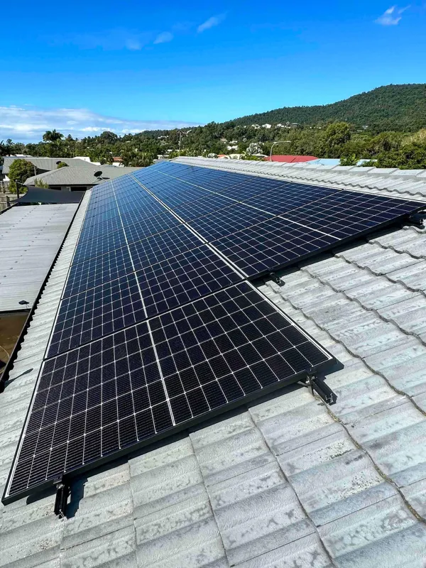 Home solar power system installation.