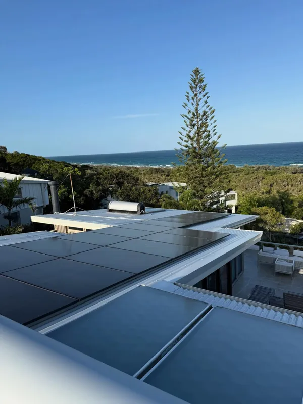 Home solar panel installation.