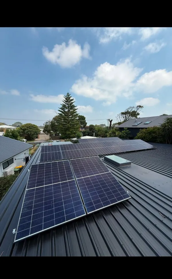 Home solar panel installation.
