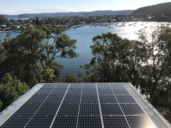 Nice view from the roof, solar panel install image from Coast Wide Energy.