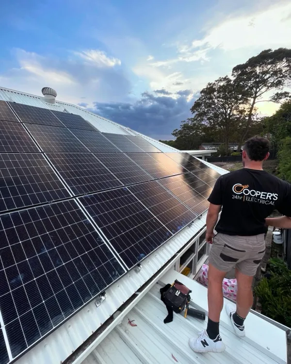 Solar panel installation image from Coopers 24hr Electrical.