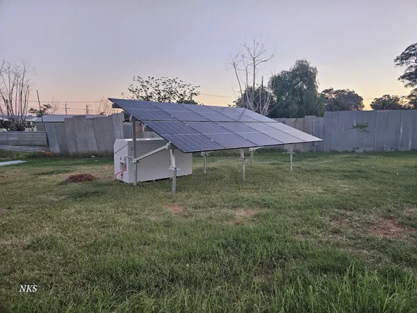Ground mounted solar panel system.