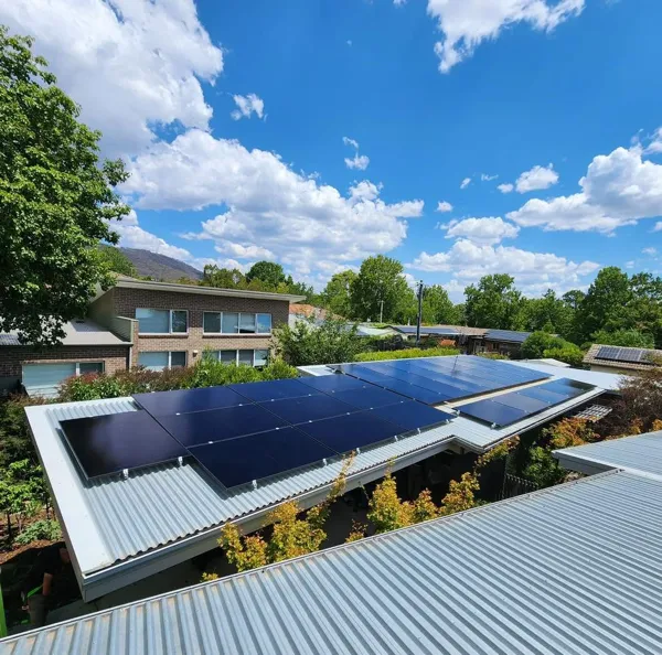 Home solar panel installation.