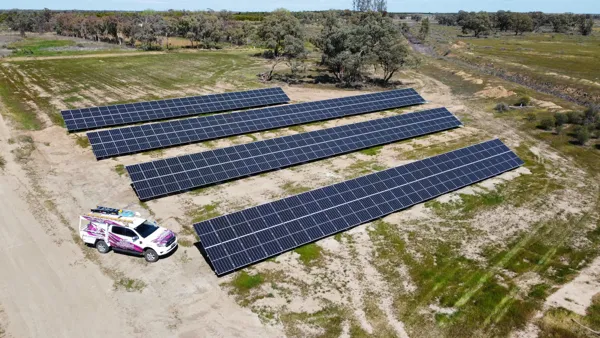 100kW ground mount solar power in Narrung by Gary Schmidt Electrical.