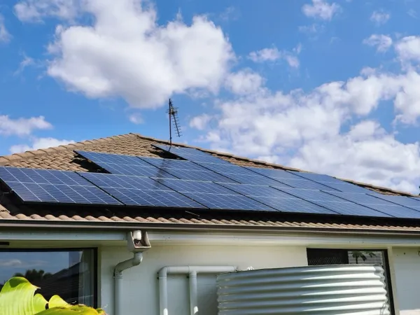 Home solar panel installation.