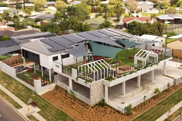 Commercial solar system installation.