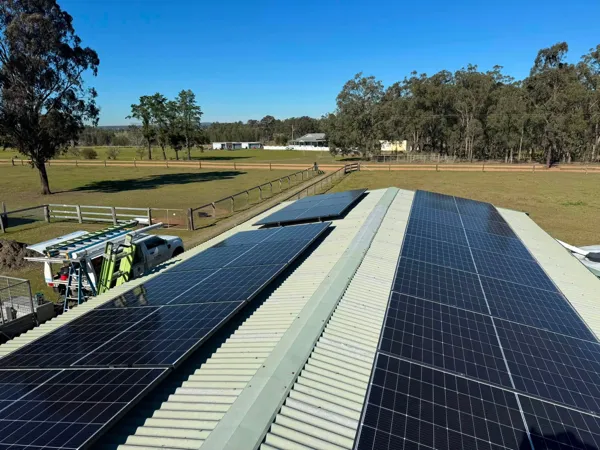 Solar panel installation at Lower Belford NSW 2335.