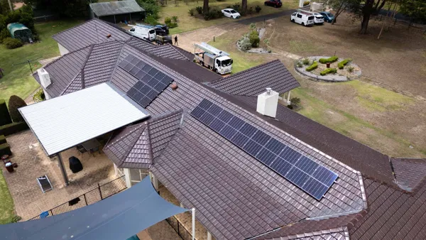 Home solar panel installation.