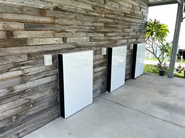 Three Tesla Powerwalls.