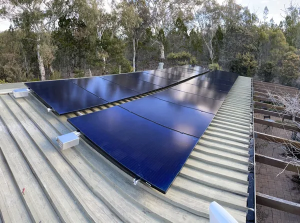 Home solar power system in a bush setting by Lynergy Solar.