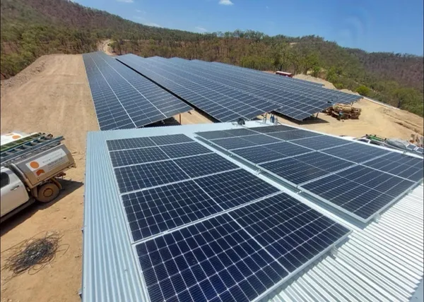 Large scale ground mounted solar power system.