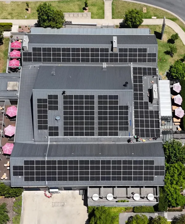 100kW solar power system installed at Huon Hill Tavern Wodonga. Image from Next Generation Energy's facebook page.