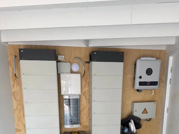Home battery storage installation.