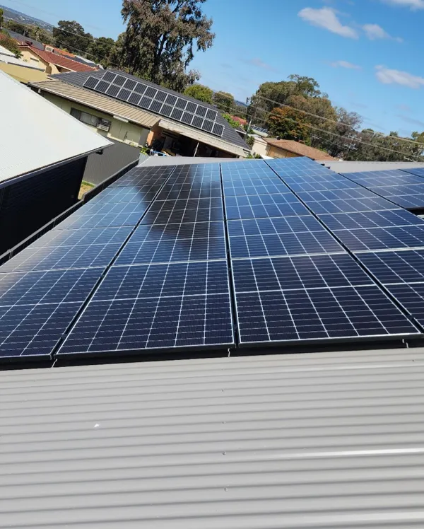 Home solar panel installation.