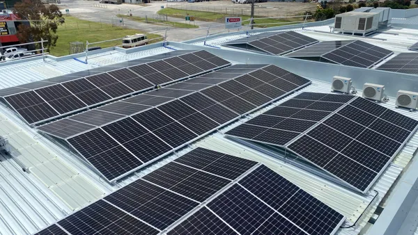 Totally Workwear Pakenham a total of 73.6 kW, 8 x 4.6 kW Solpod Australian Made modular solar system.