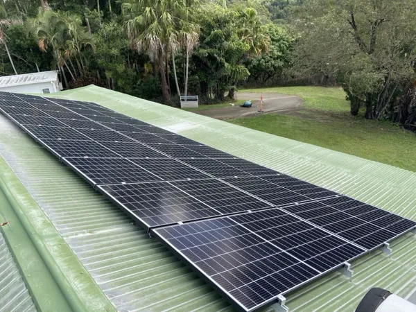 Home solar panels installed.