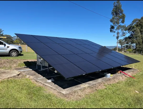 Ground mount solar power system.