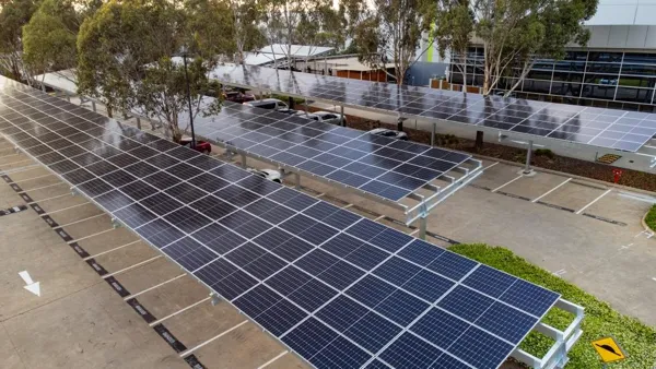 Car park solar shade structure.