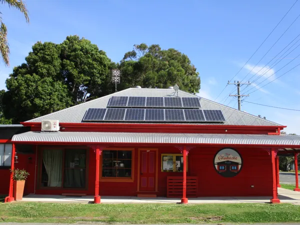 Solar power system installed at The Gladstone Hub in Gladstone NSW 2440 by Self Sufficny Supplies.