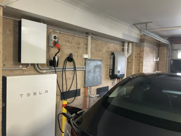 Tesla Powerwall and EV charger installation by Sinclair Renewable Energy.