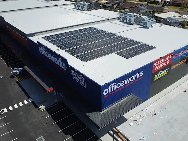 Commercial solar power system installation.