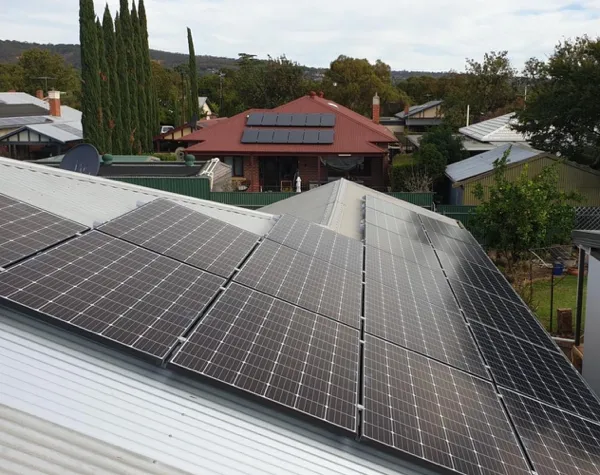 Home solar panel installation.