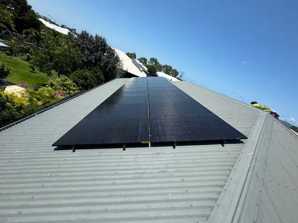 Home solar panel installation.