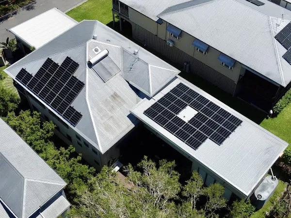 Home solar power system installation.