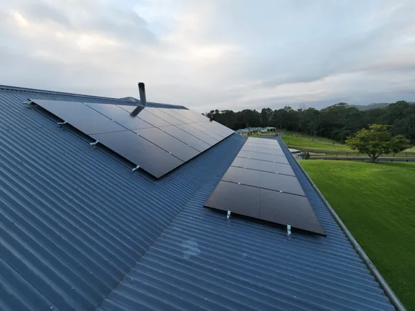 A nice shot of some home solar panels.
