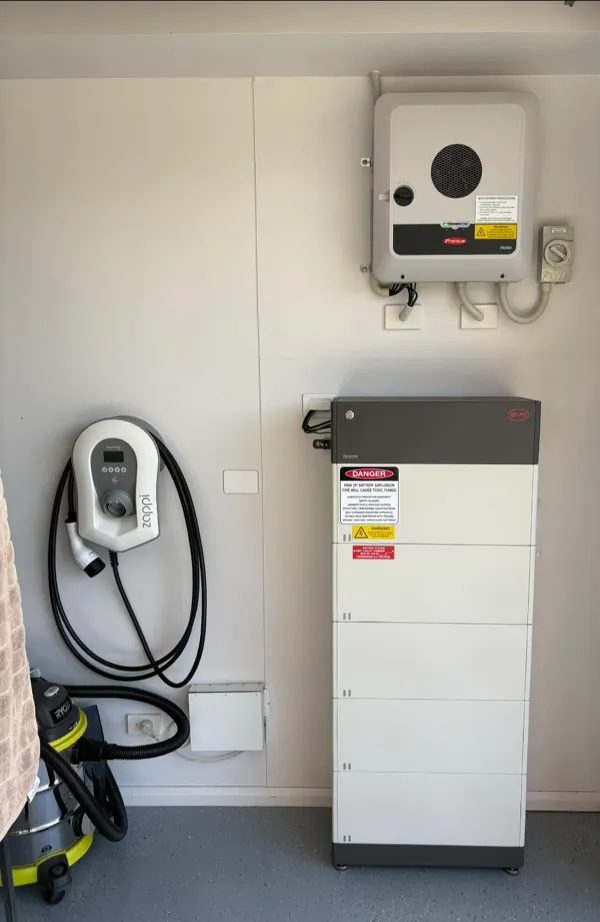 EV charger, BYD home battery and Fronius inverter.