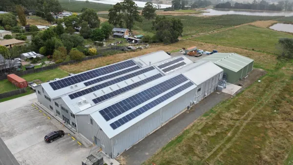 Commercial solar panel installation in Cressy Tasmania by Tasmania Safer Solar of Hobart.