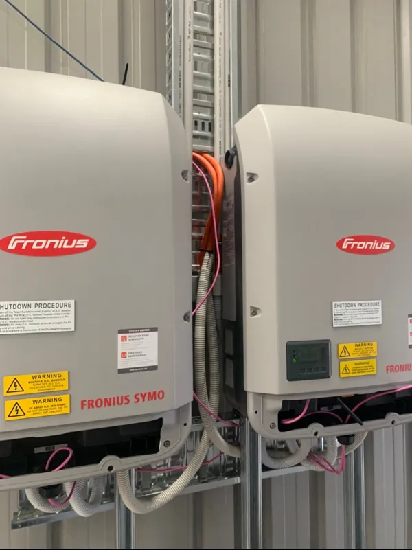 Dual Fronius inverters by Tesla Electrical and Solar.